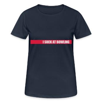 Je suis nul au bowling - T-shirt respirant Femme - bleu marine foncé - Devant - AI Model Female 172 light (172cm)