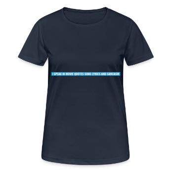 speak lyrics and sarcasm - Women's Breathable T-Shirt - dark navy - Front - AI Model Female 172 light (172cm)