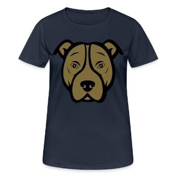 Chien - T-shirt respirant Femme - bleu marine foncé - Devant - AI Model Female 172 light (172cm)