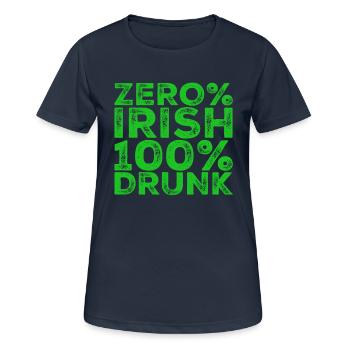 Null% Iren, 100% betrunken - Frauen T-Shirt atmungsaktiv - Dunkelnavy - Vorne - AI Model Female 172 light (172cm)