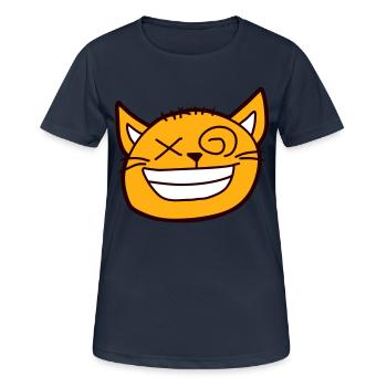 Insane Cat Squints Funny Crazy Grimace - Women's Breathable T-Shirt - dark navy - Front - AI Model Female 172 light (172cm)