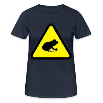 Attention Frog - Women's Breathable T-Shirt - dark navy - Front - AI Model Female 172 light (172cm)
