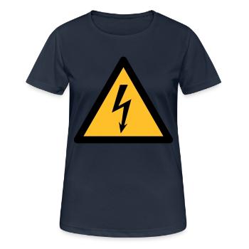 Hazard Symbol - High Voltage (2-color) - Women's Breathable T-Shirt - dark navy - Front - AI Model Female 172 light (172cm)