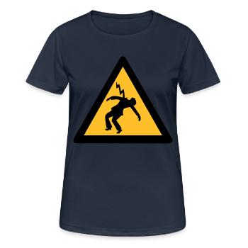 elektriker blitzschlag signalisiert gefahr - Frauen T-Shirt atmungsaktiv - Dunkelnavy - Vorne - AI Model Female 172 light (172cm)