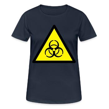 Warnung vor Biogefährung - Frauen T-Shirt atmungsaktiv - Dunkelnavy - Vorne - AI Model Female 172 light (172cm)
