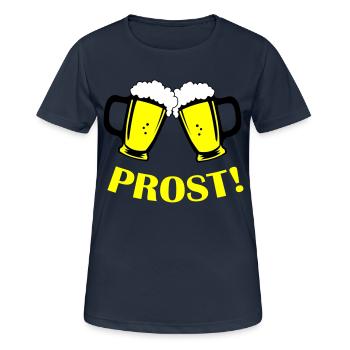 bier prost - Frauen T-Shirt atmungsaktiv - Dunkelnavy - Vorne - AI Model Female 172 light (172cm)