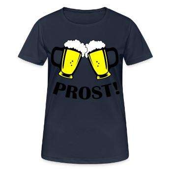 bier prost - Frauen T-Shirt atmungsaktiv - Dunkelnavy - Vorne - AI Model Female 172 light (172cm)
