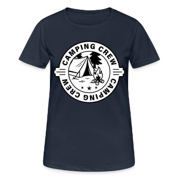 Tentes de camping - T-shirt respirant Femme - bleu marine foncé - Devant - AI Model Female 172 light (172cm)
