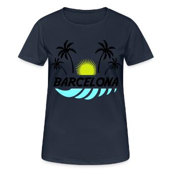 Barcelone - T-shirt respirant Femme - bleu marine foncé - Devant - AI Model Female 172 light (172cm)