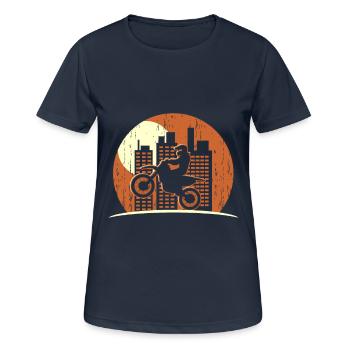 Motorrad city Motorradfahrer Motor race Biker - Frauen T-Shirt atmungsaktiv - Dunkelnavy - Vorne - AI Model Female 172 light (172cm)