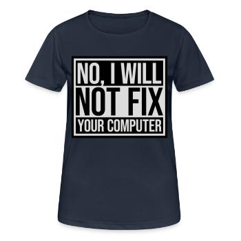 not fix your computer - Women's Breathable T-Shirt - dark navy - Front - AI Model Female 172 light (172cm)