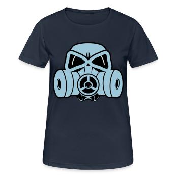 Gasmaske - Frauen T-Shirt atmungsaktiv - Dunkelnavy - Vorne - AI Model Female 172 light (172cm)
