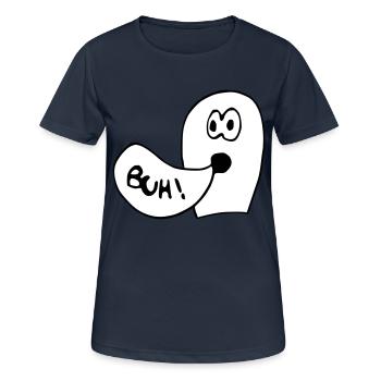 Geist Buh! - Frauen T-Shirt atmungsaktiv - Dunkelnavy - Vorne - AI Model Female 172 light (172cm)