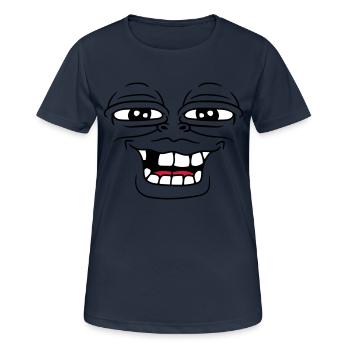 frosch monster gesicht lustig haesslich grinsen za - Frauen T-Shirt atmungsaktiv - Dunkelnavy - Vorne - AI Model Female 172 light (172cm)