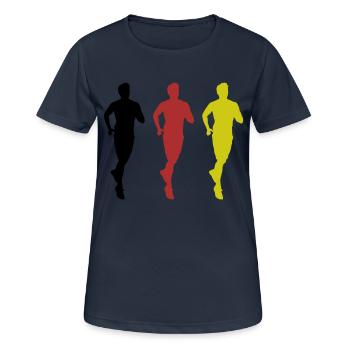 jogging germany - Frauen T-Shirt atmungsaktiv - Dunkelnavy - Vorne - AI Model Female 172 light (172cm)