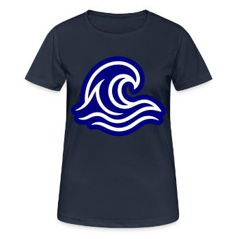 Ozean Welle - Frauen T-Shirt atmungsaktiv - Dunkelnavy - Vorne - AI Model Female 172 light (172cm)