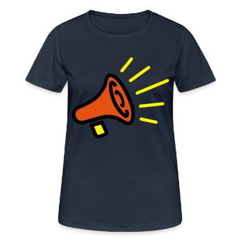 mégaphone - T-shirt respirant Femme - bleu marine foncé - Devant - AI Model Female 172 light (172cm)