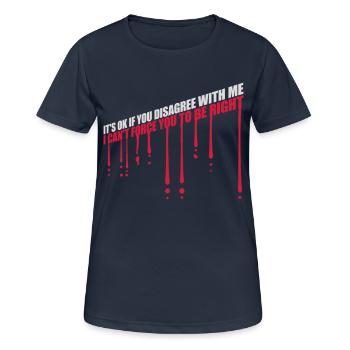 Vous n’êtes pas d’accord avec moi - T-shirt respirant Femme - bleu marine foncé - Devant - AI Model Female 172 light (172cm)