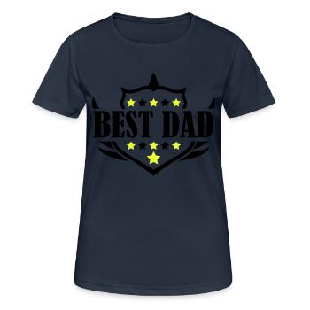 Meilleur papa - T-shirt respirant Femme - bleu marine foncé - Devant - AI Model Female 172 light (172cm)