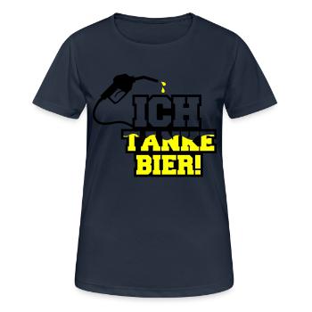 I fill up with beer 01 - Women's Breathable T-Shirt - dark navy - Front - AI Model Female 172 light (172cm)
