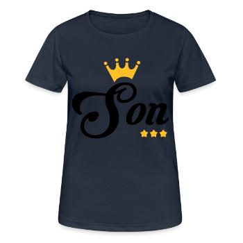 Fils / Fille / Petit-Fils / Petite-Fille - T-shirt respirant Femme - bleu marine foncé - Devant - AI Model Female 172 light (172cm)