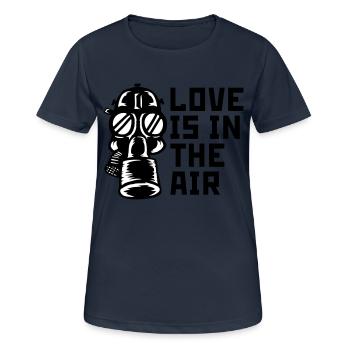 love in the air - Women's Breathable T-Shirt - dark navy - Front - AI Model Female 172 light (172cm)