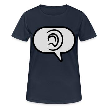 Entendre une bulle de discours de symbole simple - T-shirt respirant Femme - bleu marine foncé - Devant - AI Model Female 172 light (172cm)