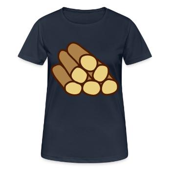 Wood - Frauen T-Shirt atmungsaktiv - Dunkelnavy - Vorne - AI Model Female 172 light (172cm)
