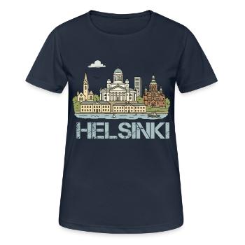 Helsinki City - Women's Breathable T-Shirt - dark navy - Front - AI Model Female 172 light (172cm)