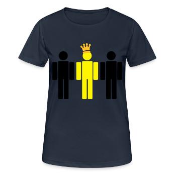 der König 3c - Frauen T-Shirt atmungsaktiv - Dunkelnavy - Vorne - AI Model Female 172 light (172cm)