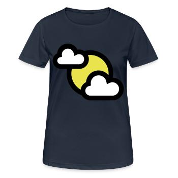 Icône météo ou icône partiellement couverte - T-shirt respirant Femme - bleu marine foncé - Devant - AI Model Female 172 light (172cm)