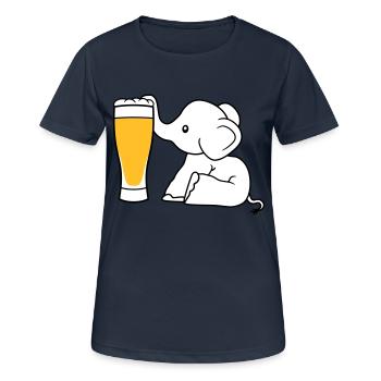 bière d'éléphant sucer l'alcool boire soif ivre - T-shirt respirant Femme - bleu marine foncé - Devant - AI Model Female 172 light (172cm)