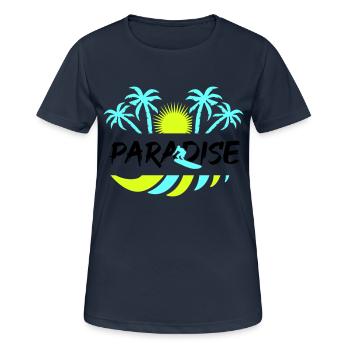surf paradise - Frauen T-Shirt atmungsaktiv - Dunkelnavy - Vorne - AI Model Female 172 light (172cm)