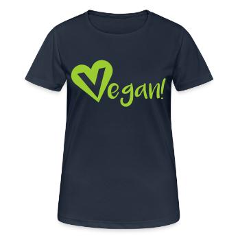 Vegan vegans - Women's Breathable T-Shirt - dark navy - Front - AI Model Female 172 light (172cm)