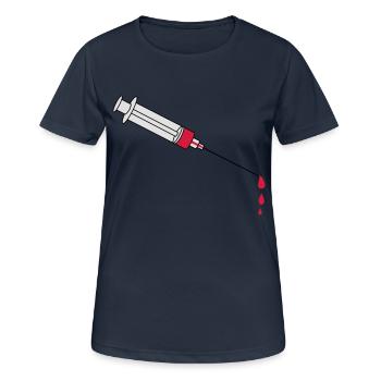 Blood Syringe - Frauen T-Shirt atmungsaktiv - Dunkelnavy - Vorne - AI Model Female 172 light (172cm)