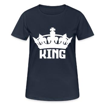King & Queen | King - Frauen T-Shirt atmungsaktiv - Dunkelnavy - Vorne - AI Model Female 172 light (172cm)