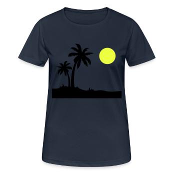Île Palm - T-shirt respirant Femme - bleu marine foncé - Devant - AI Model Female 172 light (172cm)