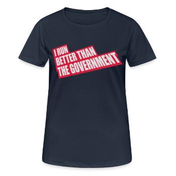 mieux fonctionner que le gouvernement - T-shirt respirant Femme - bleu marine foncé - Devant - AI Model Female 172 light (172cm)