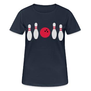 In between not hit bowling - Women's Breathable T-Shirt - dark navy - Front - AI Model Female 172 light (172cm)
