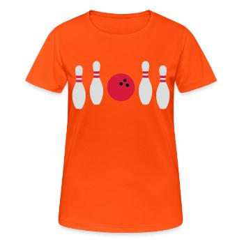 Entre les deux ne pas frapper le bowling - T-shirt respirant Femme - orange néon - Devant - AI Model Female 172 dark (172cm)