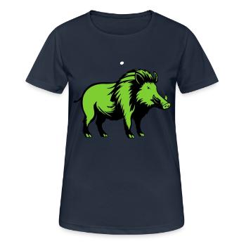 Sanglier - T-shirt respirant Femme - bleu marine foncé - Devant - AI Model Female 172 light (172cm)