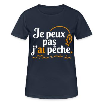 I can't I have Fishing - Frauen T-Shirt atmungsaktiv - Dunkelnavy - Vorne - AI Model Female 172 light (172cm)