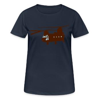 Hubschrauber - Frauen T-Shirt atmungsaktiv - Dunkelnavy - Vorne - AI Model Female 172 light (172cm)