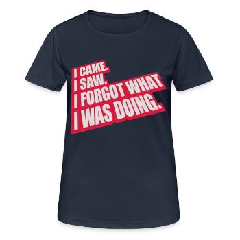 Je suis venu voir oublier - T-shirt respirant Femme - bleu marine foncé - Devant - AI Model Female 172 light (172cm)