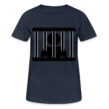 Derrière les barreaux - T-shirt respirant Femme - bleu marine foncé - Devant - AI Model Female 172 light (172cm)