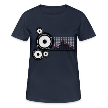 lautsprecher - Frauen T-Shirt atmungsaktiv - Dunkelnavy - Vorne - AI Model Female 172 light (172cm)