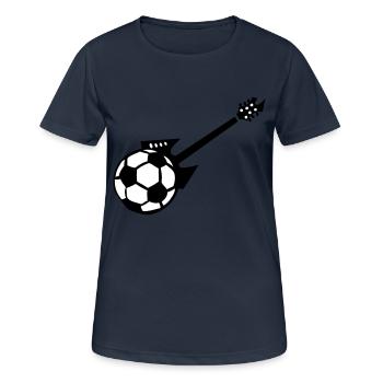 elektrische Fußballgitarre - Frauen T-Shirt atmungsaktiv - Dunkelnavy - Vorne - AI Model Female 172 light (172cm)