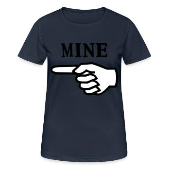 Mine - Hand, Finger pointing - T-shirt respirant Femme - bleu marine foncé - Devant - AI Model Female 172 light (172cm)