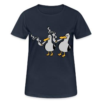 2 Amis Stoner Seagull - T-shirt respirant Femme - bleu marine foncé - Devant - AI Model Female 172 light (172cm)