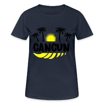 Cancun - Frauen T-Shirt atmungsaktiv - Dunkelnavy - Vorne - AI Model Female 172 light (172cm)